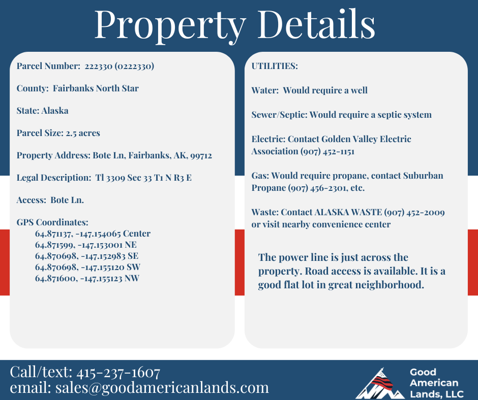 Peaceful 2.5 Acres – Flat Land in Fairbanks North Star Borough